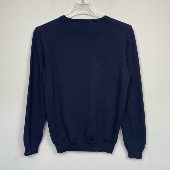 Hugo Boss Men’s Botto Crewneck Virgin Wool Pullover Sweater Navy Blue Italian L - Picture 5 of 12